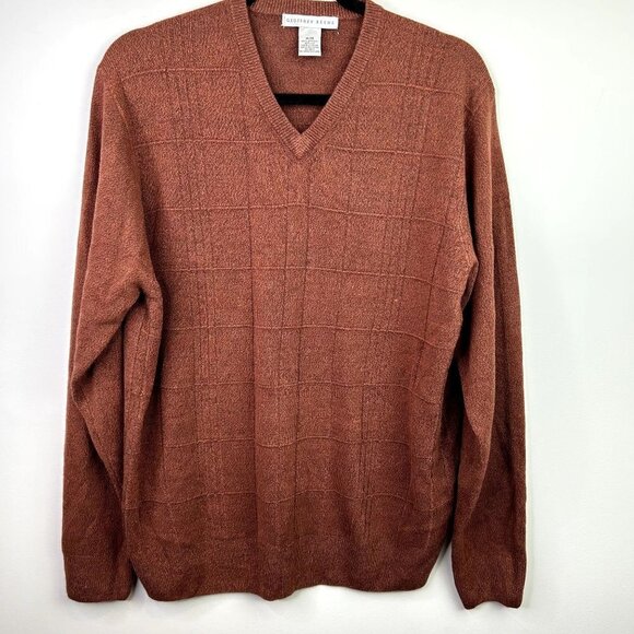 Y2K Geoffrey Beene‎ brown knit sweater size medium - Picture 1 of 5